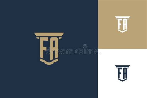 Fa Monogram Initials Logo Design With Pillar Icon Attorney Law Logo