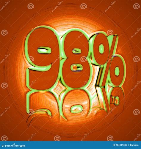 98 98 Percent As A 3d Illustration 3d Rendering Stock Illustration