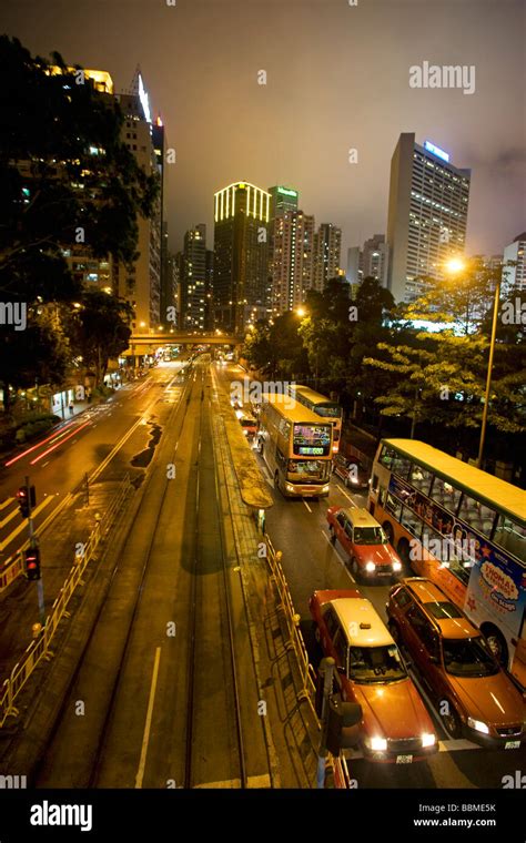China Hong Kong Causeway Bay The Center Of The City Illluminated A