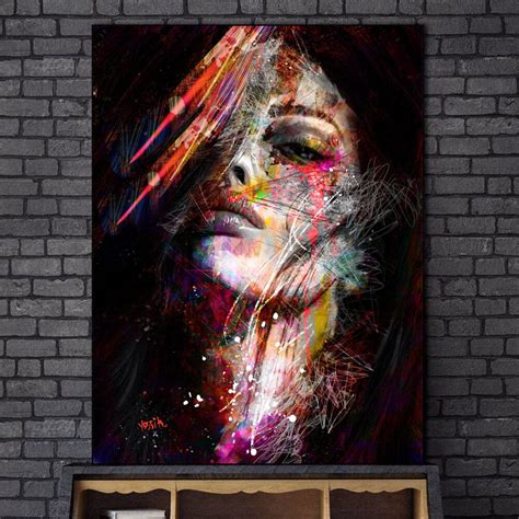Woman Face Colorful Abstract Wall Art Canvas Oil Painting Wall Pictures