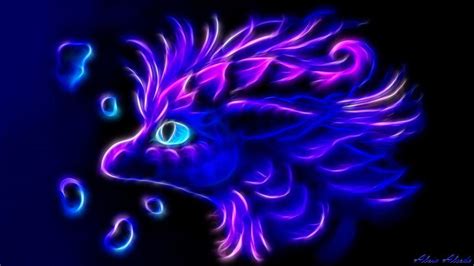 Blue Neon Dragon Wallpapers Wallpaper Cave