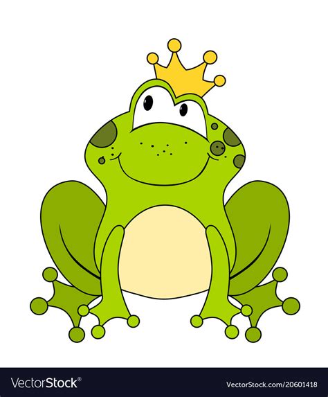 Illustrated stories for children to learn english with subtitles. Cute cartoon frog princess or prince isolated on Vector Image