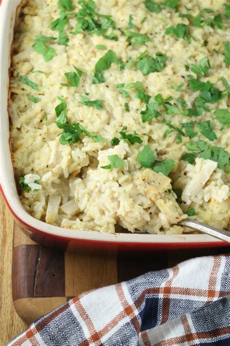 Chicken and rice casserole is an easy and healthy dinner that's made from scratch. Chicken and Rice Casserole - Easy Recipe ~ Miss in the Kitchen