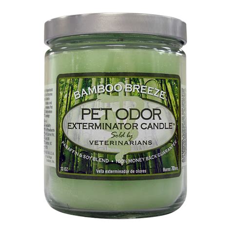 The difference between this pet odor eliminating candle and other traditional candles is the fact that the soy and vegetable waxes absorb odors and eliminate them instead of just covering them up. Pet Odor Exterminator Candles Seasonal Scents | Lambert ...