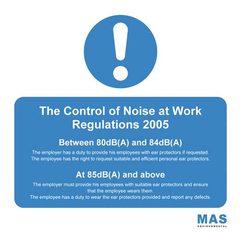 Maybe you would like to learn more about one of these? Control of Noise at Work Regulations 2005 - MAS Environmental
