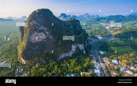 Aerial View Phang Nga City In The Morning Stock Photo Alamy