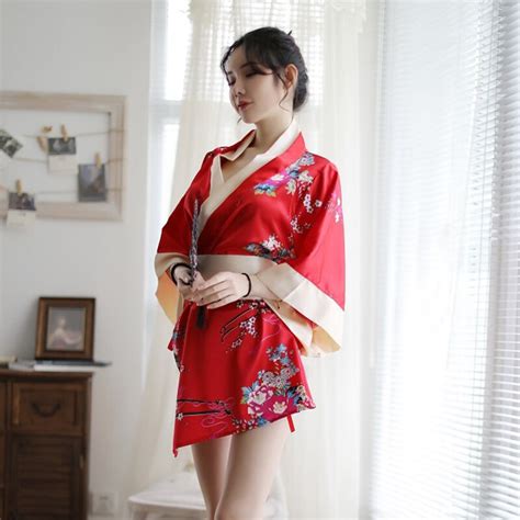 Japanese Kimono Sexy Cosplay Outfit Women Traditional Bathrobe Yukata Costumes Pajamas Soft Silk