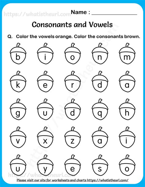 Consonant And Vowel Recognition Worksheet