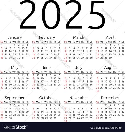 Free Printable Yearly Calendar 2025