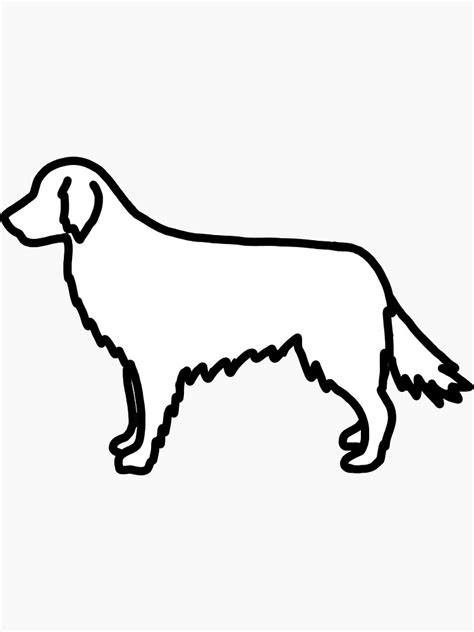 Golden Retriever Outline Sticker For Sale By Llamalion94 Redbubble