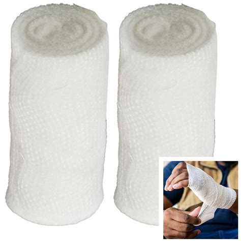 2 Pc Gauze Rolls Self Adhesive Bandage Roll Rolled Medical Stretch Wrap