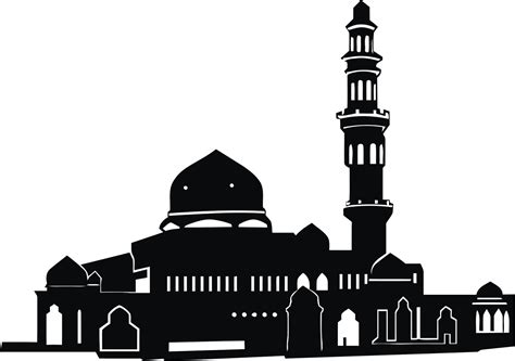 Gambar masjid hitam putih untuk mewarnai. Gambar Ikon Masjid Hitam-Putih (Picture of the Black-White ...