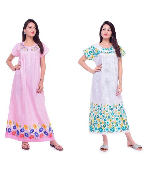 Buy Apratim Cotton Nighty And Night Gowns Multi Color Online At Best Prices In India Snapdeal