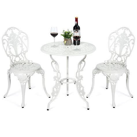 For all your garden table and chair needs look no further than homebase. 3PCS Patio Table Chairs Furniture Bistro Set Cast Aluminum ...