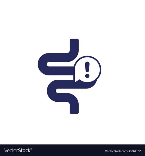 Constipation Icon With Bowel Colon Royalty Free Vector Image