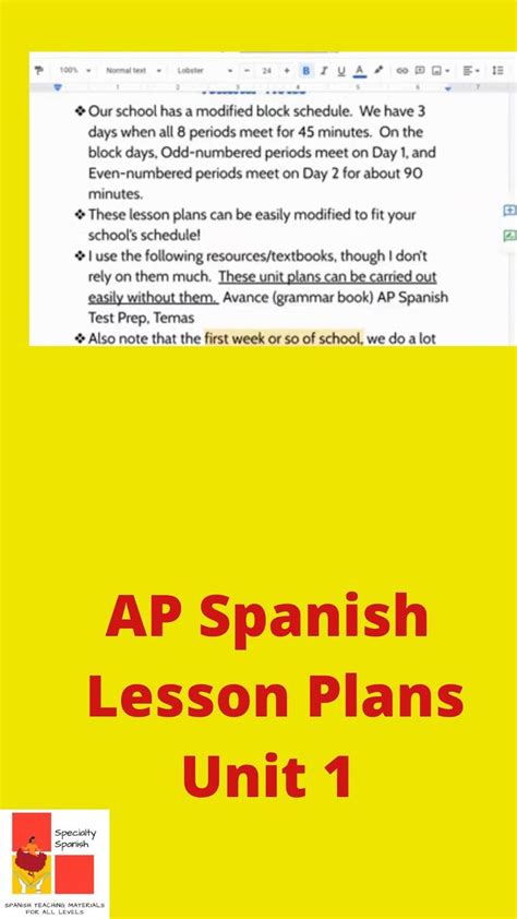 Spanish Lesson Plans For Ap Spanish Unit 1 An Immersive Guide By