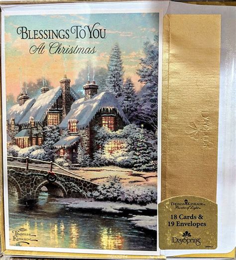 Thomas Kinkade Christmas Cards Blessings To You At Christmas Dayspring