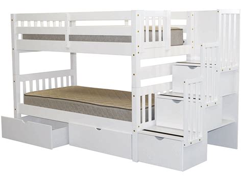 elegant  modern white bunk beds  storage