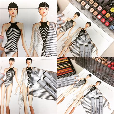 Stripes Swimsuit Design And Illustration By Paul Keng Fashion Model