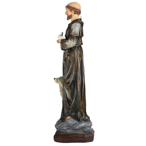 Cm Coloured Resin Statue Of Saint Francis Of Assisi