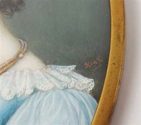 Fine Victorian Miniature Portrait On Porcelain Of Regine Daxenberger