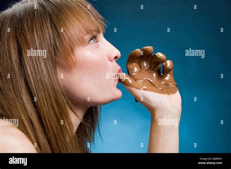 Melted Chocolate Girl Stock Photos Melted Chocolate Girl Stock Images