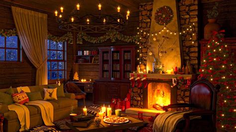Beautiful Relaxing Christmas Music With Fireplace And Blizzard Sound