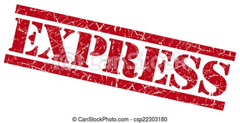 Express Red Grungy Stamp Isolated On White Background Canstock
