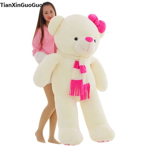 Stuffed Toy Love You Bear Plush Toy Huge 160cm White Teddy Bearpink