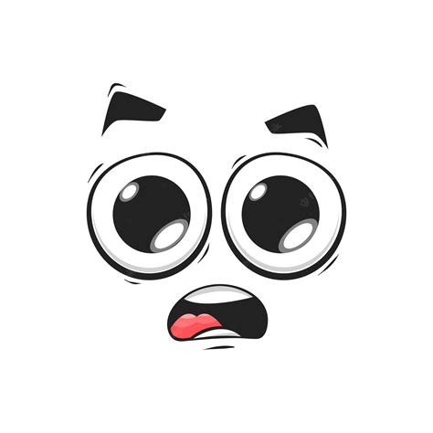 Premium Vector Cartoon Wow Face Funny Surprised Or Shocked Emoji