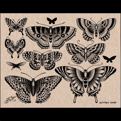 Moths Tattoo Flash Sheet Moth Butterfly Tattoo Designs Insect