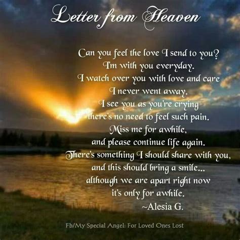 Pin By Katie Thomas On Sayings Letter From Heaven Grieving Quotes