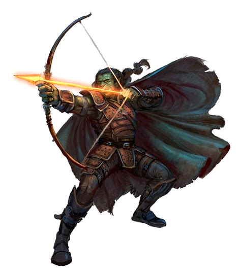 Male Half Orc Arcane Archer Ranger Pathfinder PFRPG DND D D E Th Ed D Fantasy