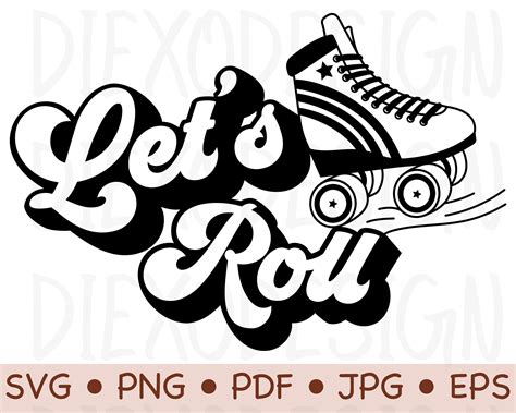 Lets Roll Png Skating Clipart Roller Skate Download Now Etsy