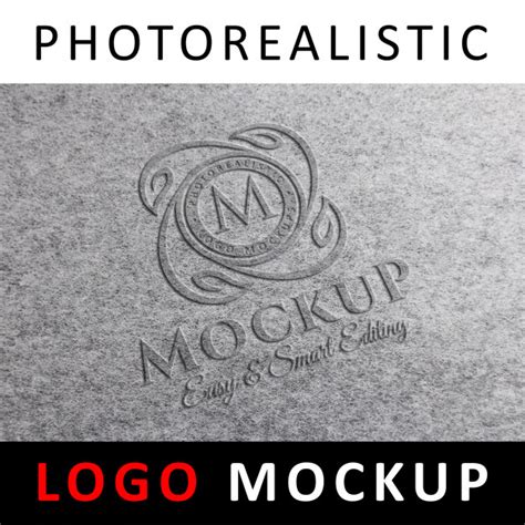 Premium Psd Logo Mockup Embossed Logo On Gray Textured Surface