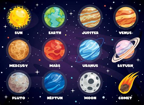 Planetas De Colores Del Sistema Solar Vector En Vecteezy