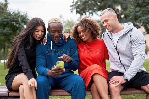 Multi Ethnic Friends Outdoor Diverse Group People Afro American Asian
