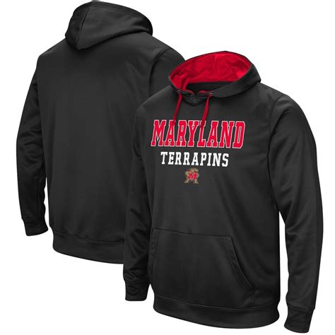 Maryland Terrapins Black Lightweight Performance Pullover Hoodie