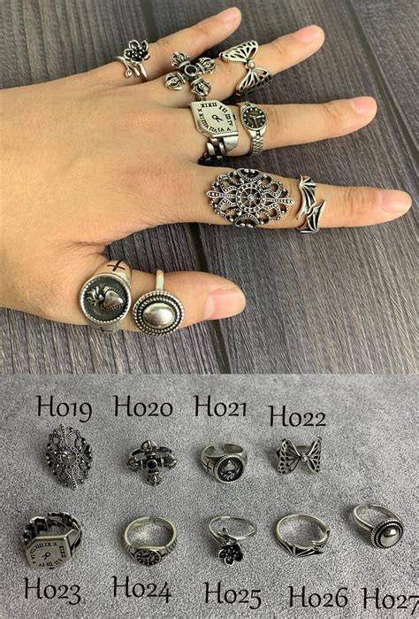 Multiple Styles Punk Ring Gothic Rings Boho Ring Adjustable Etsy