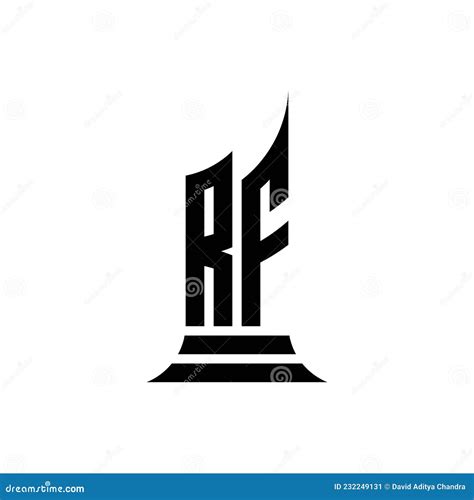 Rf Logo Monogram Building Shape Style Stock Vector Illustration Of