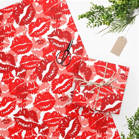 Lips Wrapping Paper Etsy