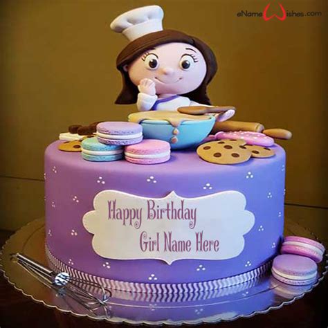 This birthday cake is for the best coworker ever! Write name on Pastry Chef Birthday Name Cake with Name And ...