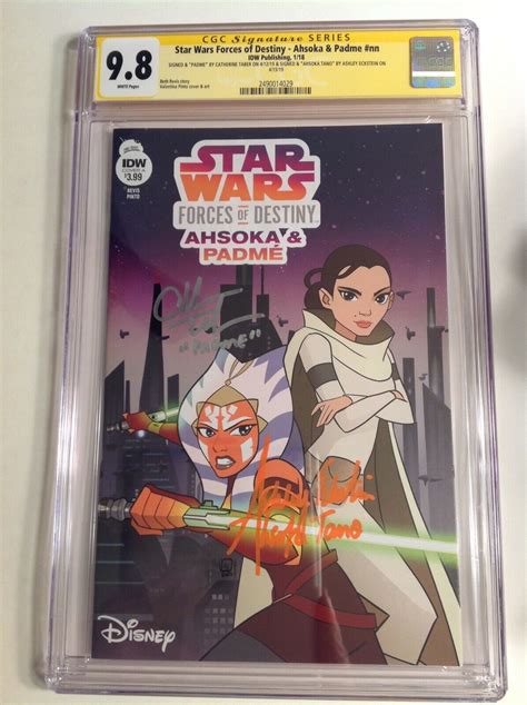 CGC 9 8 SS Star Wars Forces Of Destiny Ahsoka Padme Signed By