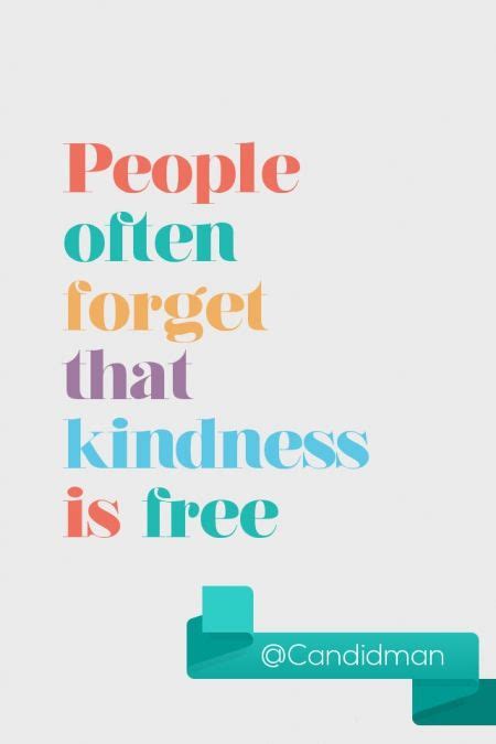 People Often Forget That Kindness Is Free Quotes By Candidman