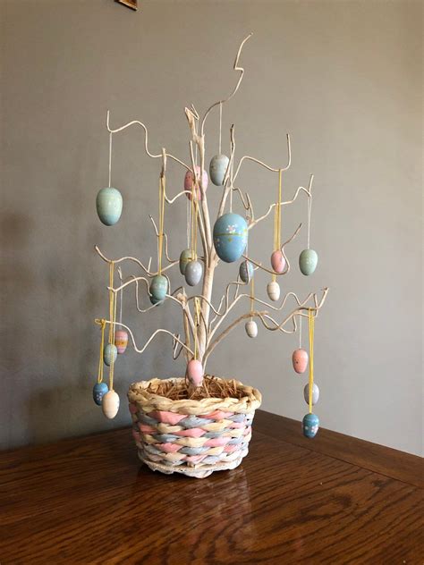 Vintage Easter Egg Ornament Tree Retro Easter Decor
