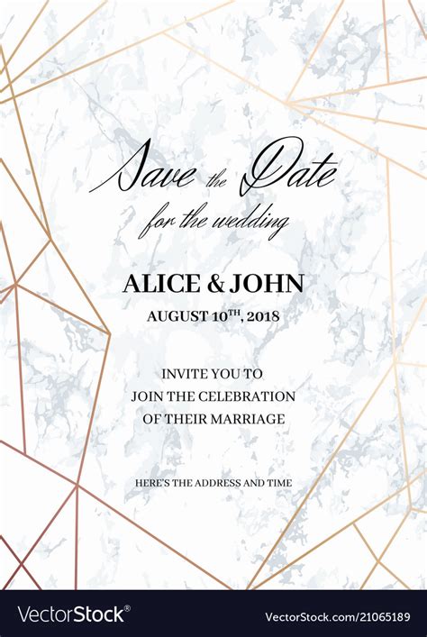 Wedding Invitations Template Of Geometric Design Vector Image