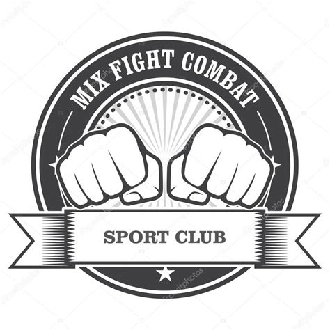 Mix Fight Combat Emblem Clenched Fists Stock Vector Image By ©gomixer