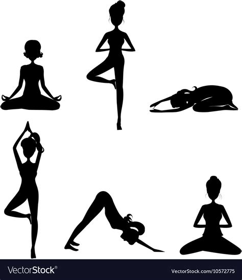 Cartoon Girl In Yoga Postures Royalty Free Vector Image