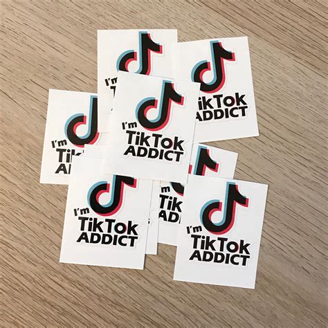 12 Stickers Im Tik Tok Addict Vinyl Decal For Birthday Etsy