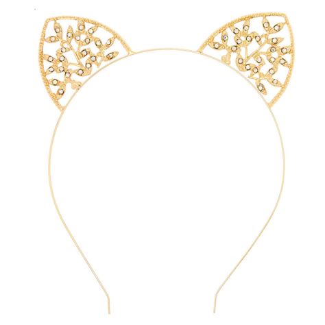 Gold Ivy Cat Ears Headband Claires